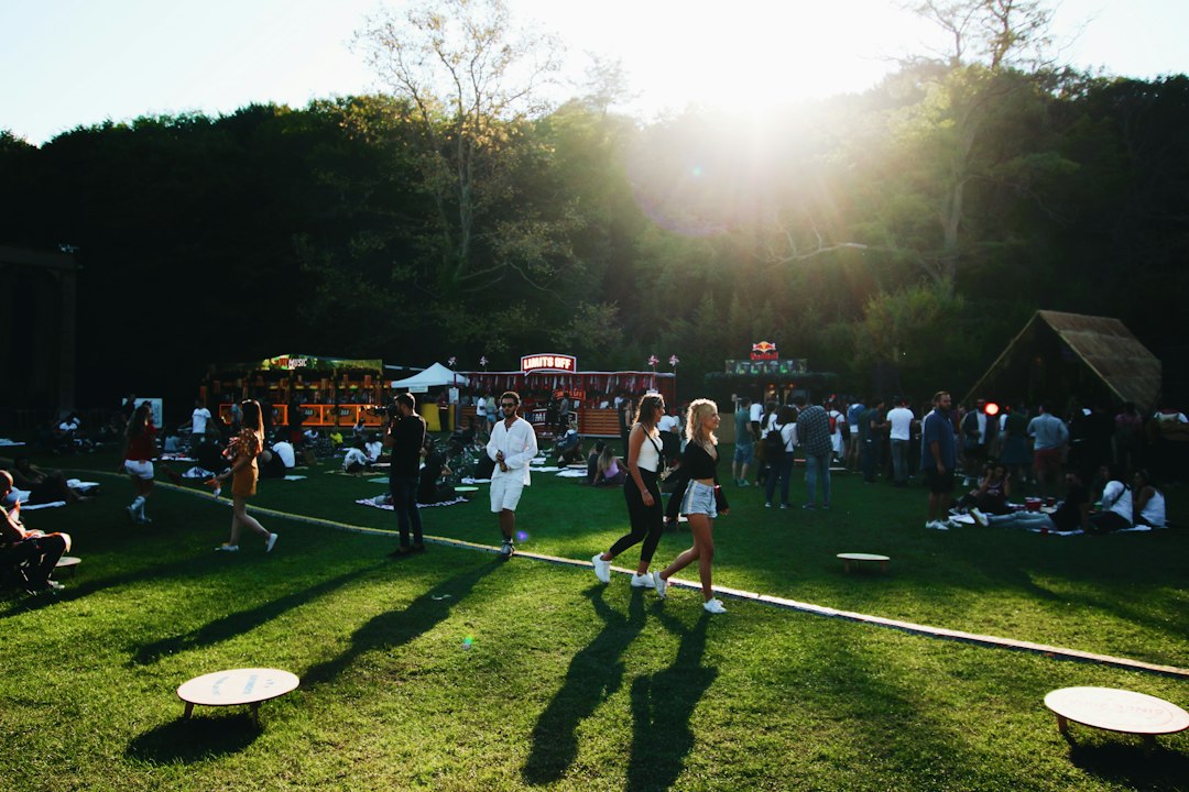 Group at an outdoor event on grass
